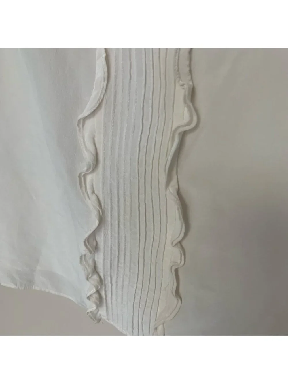 Kate Spade White Pleated Ruffle Silk Sleeveless Blouse 4